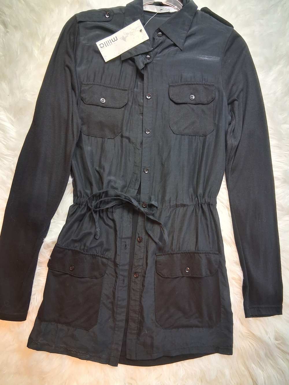 milli Black Utility Jacket Size Small NWT